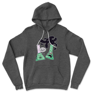 I Think You're Overreacting Hoodie in Dark Grey Heather color